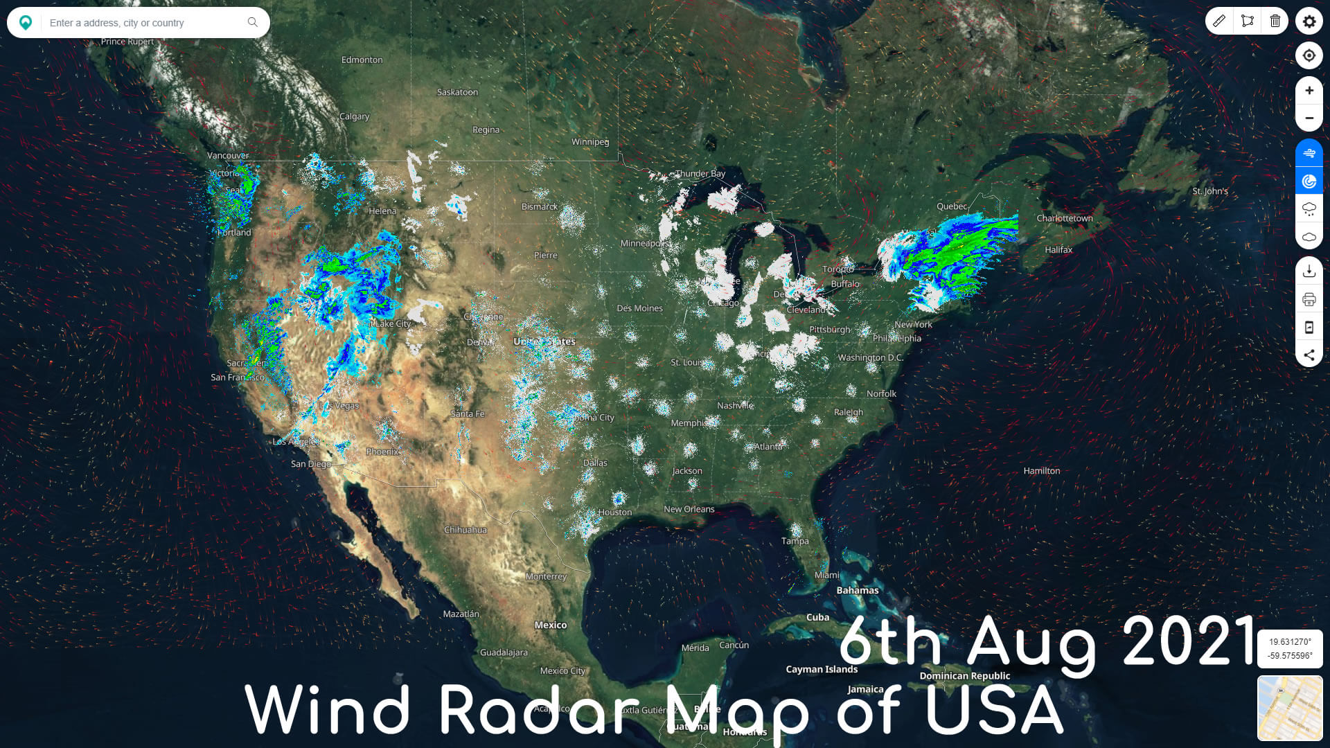 Wind Radar Map of USA